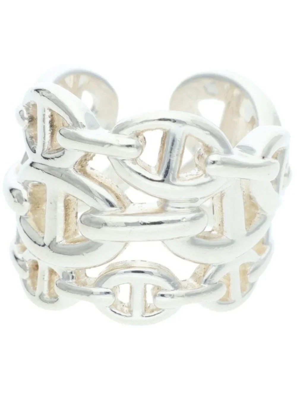 Hermes Chaine D'ancre Enchainee GM Silver Ring